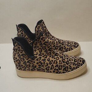 Steve Madden Lowery Leopard Print Casual  Slip-on High Top Shoes Size 6.5